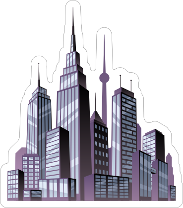 Purple City Comic Sticker