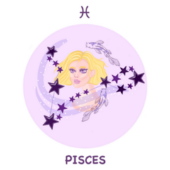 Purple Constellation Zodiac Sign Pisces Sticker