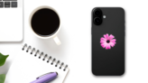 Purple Daisy Flower Sticker on a Phone (New) example