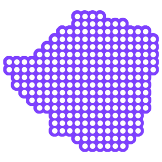 Purple Dotted Map Of Zimbabwe Sticker