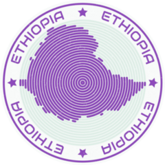 Purple Ethiopia Map Sticker