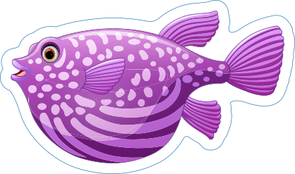 Purple Fish Sticker