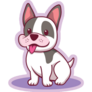 Purple French Bulldog Cute Sit Sticker