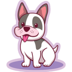 Purple French Bulldog Cute Sit Sticker