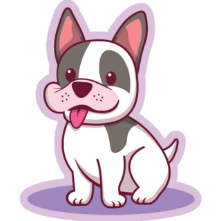 Purple French Bulldog Cute Sit Sticker
