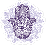 Purple Hamsa and Mandala Boho Sticker