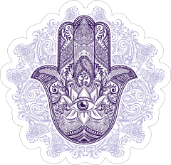 Purple Hamsa and Mandala Boho Sticker