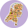 Purple Hand Drawn Doodle Netherlands Sticker