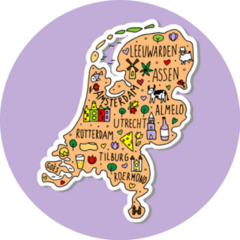 Purple Hand Drawn Doodle Netherlands Sticker
