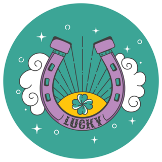 Purple Horseshoe Good Luck Charm Sticker