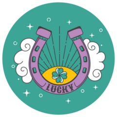 Purple Horseshoe Good Luck Charm Sticker