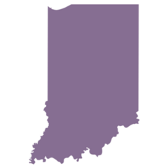 Purple Illustration Of Indiana Map Sticker