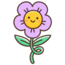 Purple Kawaii Flower Sticker