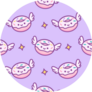 Purple Kawaii Pattern Donut Sticker