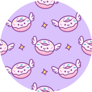 Purple Kawaii Pattern Donut Sticker