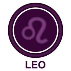 Purple Leo Zodiac Sign Sticker