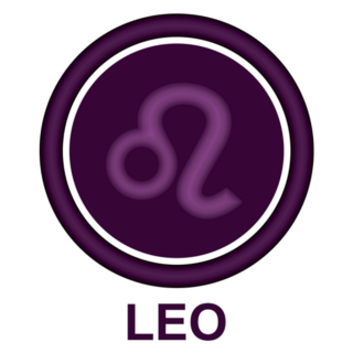 Purple Leo Zodiac Sign Sticker