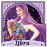 Purple Libra Art Illustration Zodiac Sticker