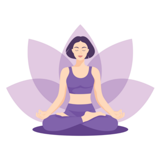 Purple Lotus Flower Yoga Pose Sticker 