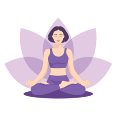 Purple Lotus Flower Yoga Pose Sticker 