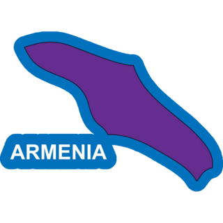Purple Map Armenia Sticker
