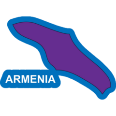 Purple Map Armenia Sticker