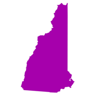 Purple Map Of The State Of New Hampshire Sticker