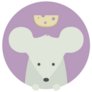 Purple Mouse Circle Sticker