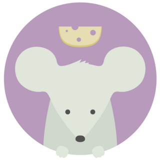 Purple Mouse Circle Sticker