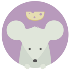 Purple Mouse Circle Sticker