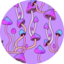 Purple Mushrooms Pattern Hand-drawn Illustration Sticker