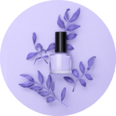 Purple Nail Polish Bottle On Purple Sticker