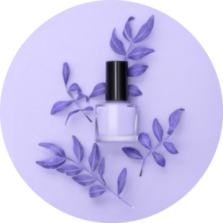 Purple Nail Polish Bottle On Purple Sticker