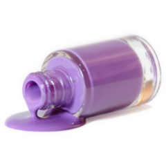 Purple Nail Polish Bottle Tipped Over Sticker