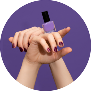 Purple Nail Polish On Purple Background Sticker