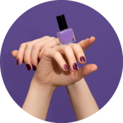 Purple Nail Polish On Purple Background Sticker