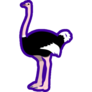 Purple Natural Ostrich Sticker 