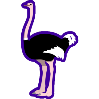 Purple Natural Ostrich Sticker 