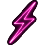 Purple Neon Bolt Sign Sticker