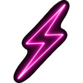 Purple Neon Bolt Sign Sticker