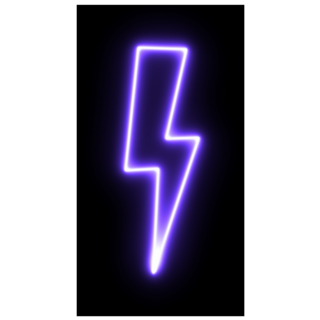 Purple Neon Lighting Bolt Sticker