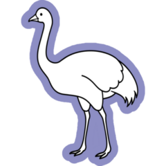 Purple Ostrich Art Sticker