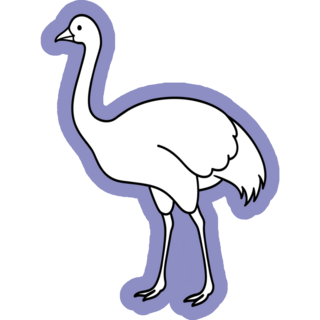 Purple Ostrich Art Sticker