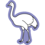 Purple Ostrich Art Sticker