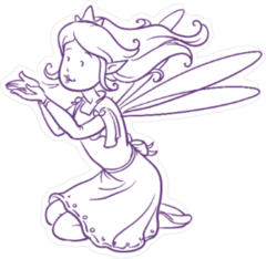 Purple Outline Fairy Sticker