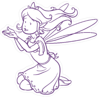 Purple Outline Fairy Sticker