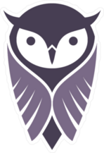 Purple Owl Logo Sticker