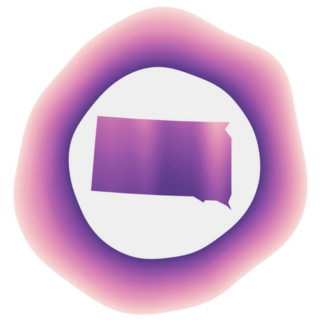 Purple Red South Dakota Rounded Sticker