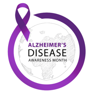 Purple Ribbon. Alzheimers Awareness Month Sticker