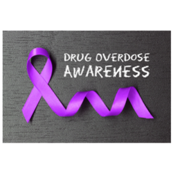 Purple Ribbon. Drug Overdose Awareness Chalk Sticker
